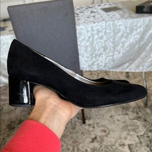 Bandolino Elegant Black Women's Shoes Suede glossy heel